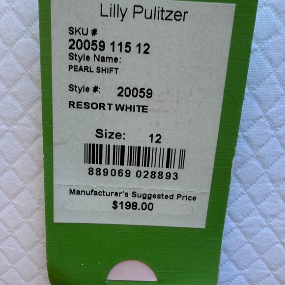 Lilly Pulitzer White Pearl Shift Dress Sz 12 NWT - Picture 4 of 6